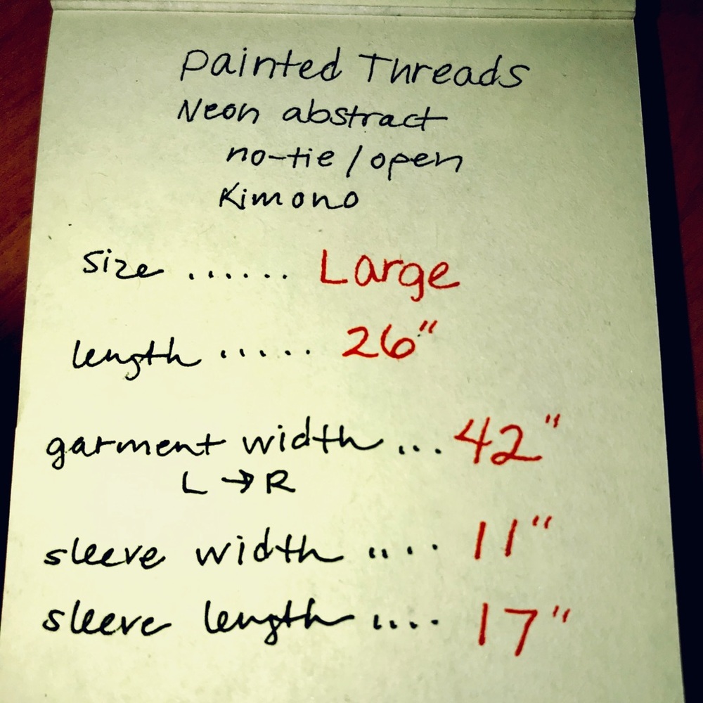 Painted Threads Abstract Print Open Kimono / (L) - image 6